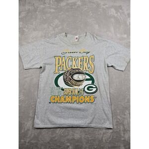 Vintage Green Bay Packers T-Shirt Men L Super Bowl Champions 1995 USA Made *Read